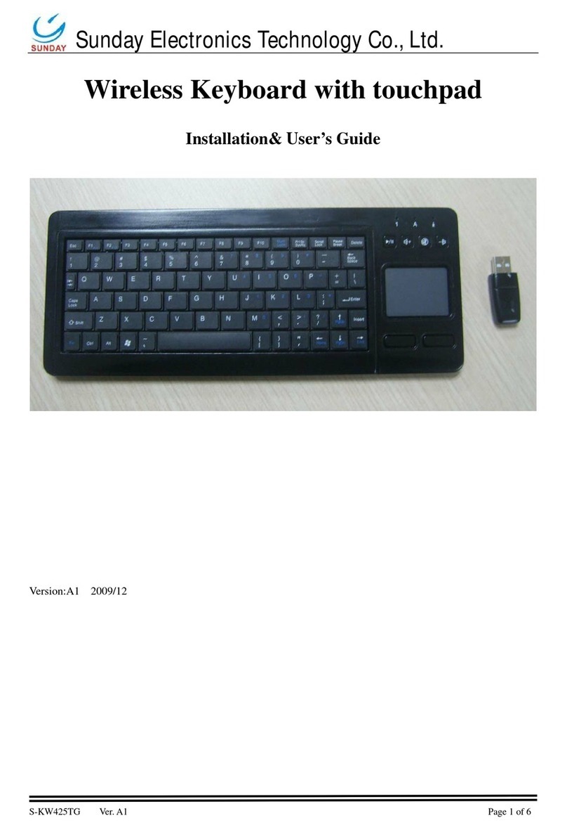 Sunday S-KW425TG Installation & user guide