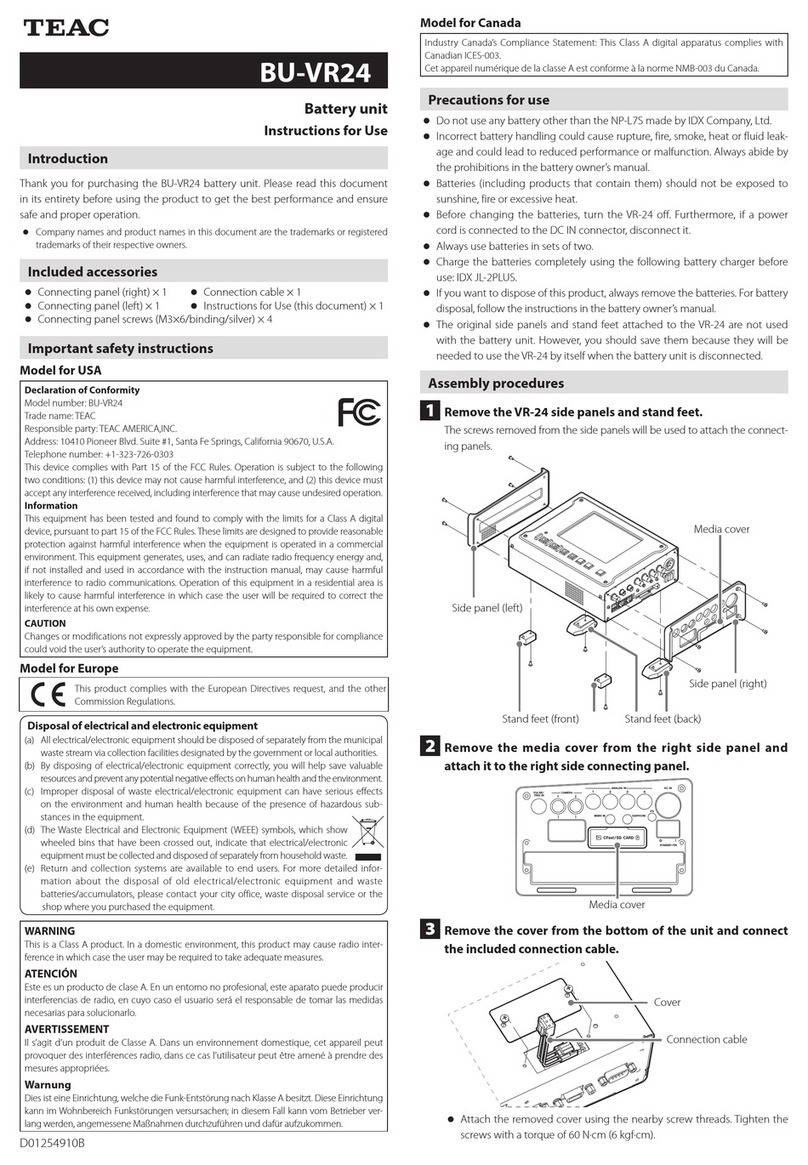 Teac BU-VR24 Instructions for use