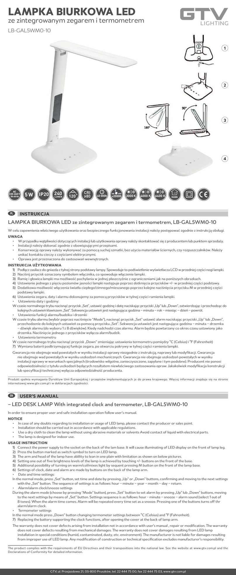 GTV LB-GAL5WM0-10 User manual