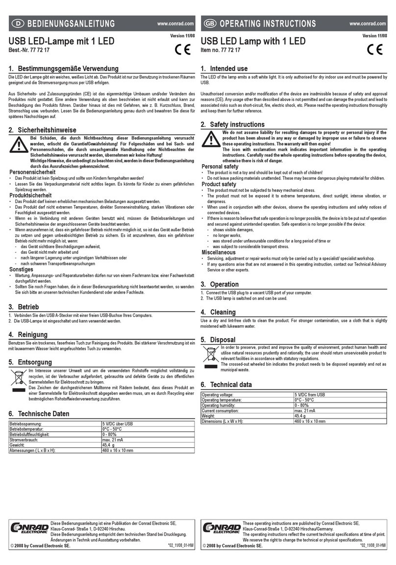 Conrad 77 72 17 operating instructions