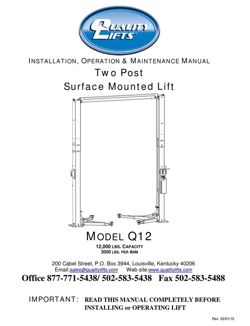 QUALITY LIFTS Q12 Installation, operation & maintenance manual QUALITY LIFTS Q12 Installation, operation & maintenance manual