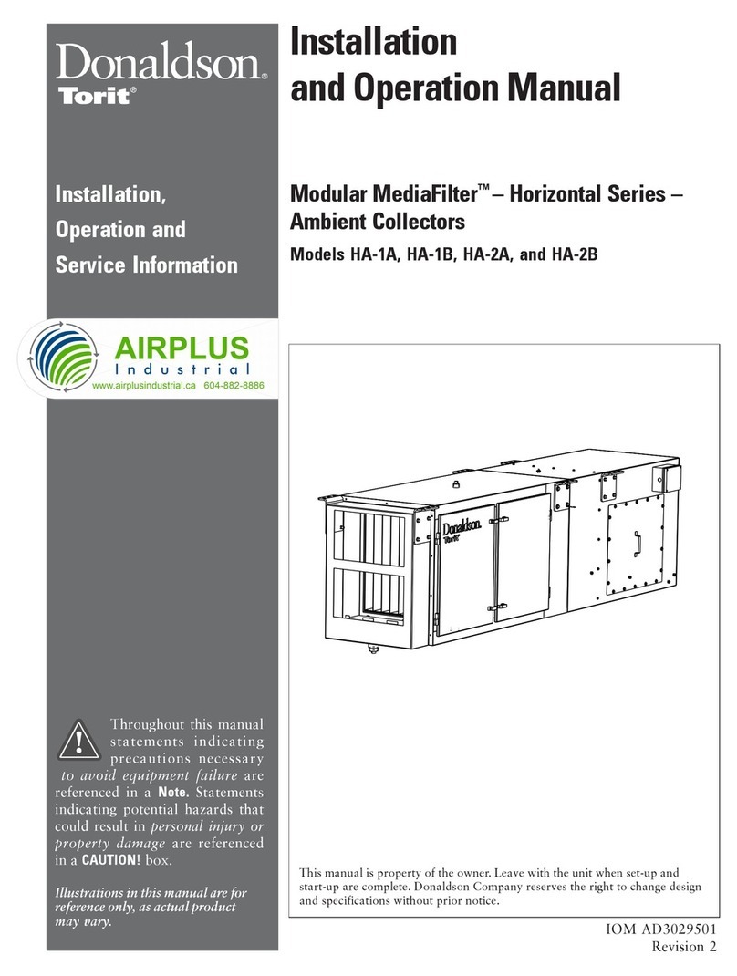 Donaldson Torit MediaFilter Horizontal Series User manual Donaldson Torit MediaFilter Horizontal Series User manual
