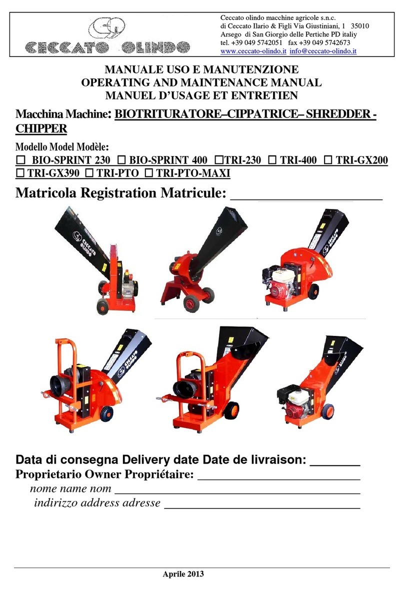 Ceccato Olindo BIO-SPRINT 230 Operating and maintenance manual