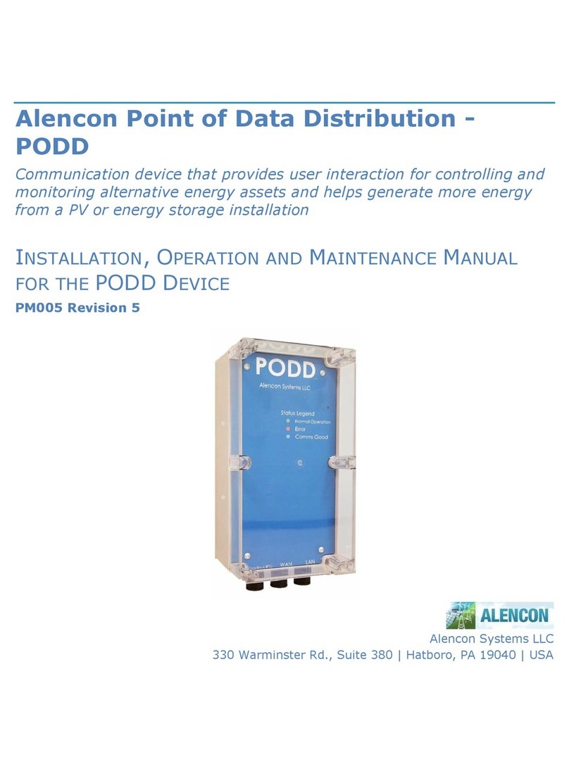 ALENCON PODD Installation, operation and maintenance manual