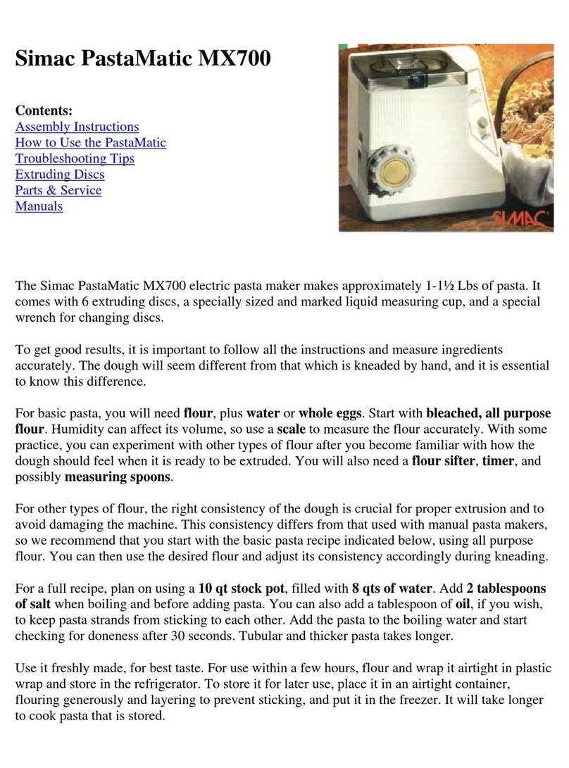 Simac PastaMatic MX700 User manual