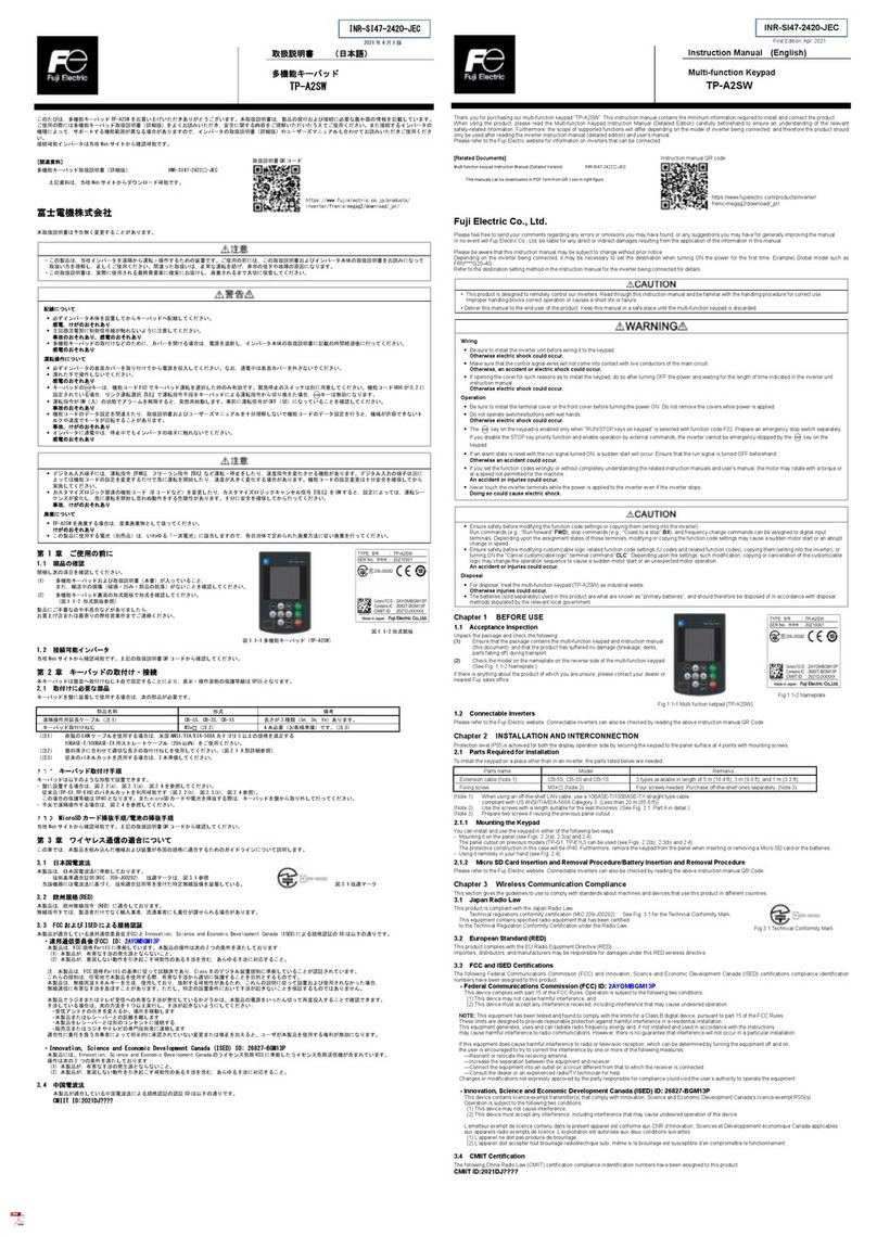 Fuji Electric TP-A2SW instruction manual