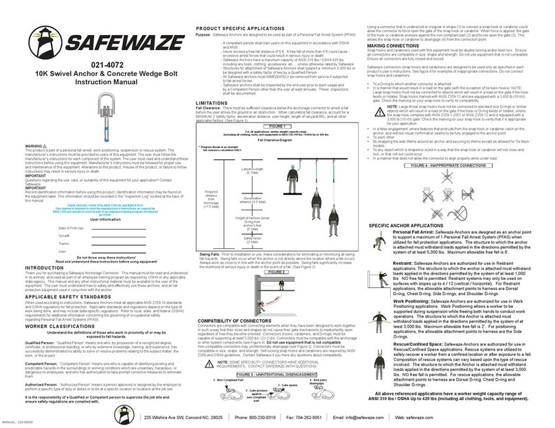 SafeWaze 021-4072 instruction manual