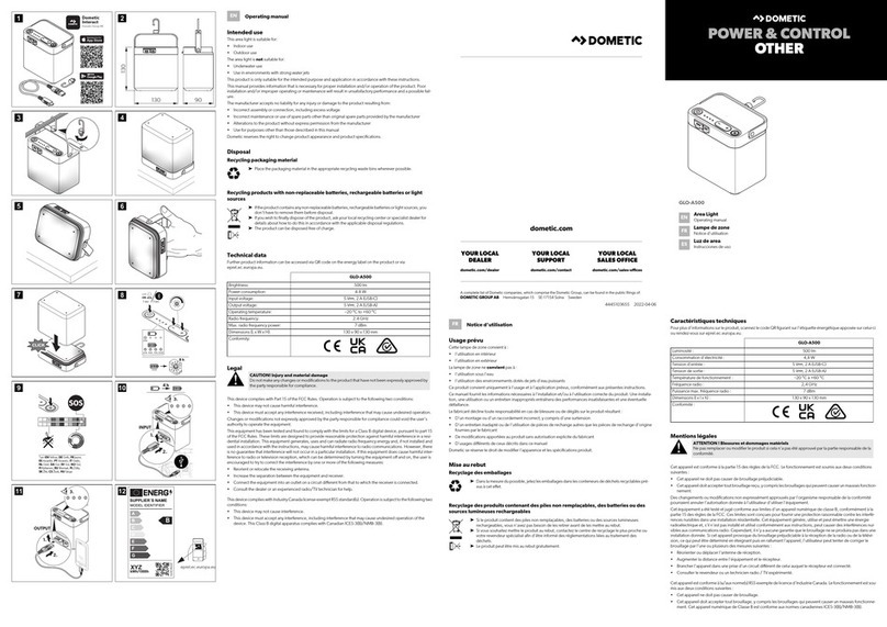 Dometic GLO-A500 User manual