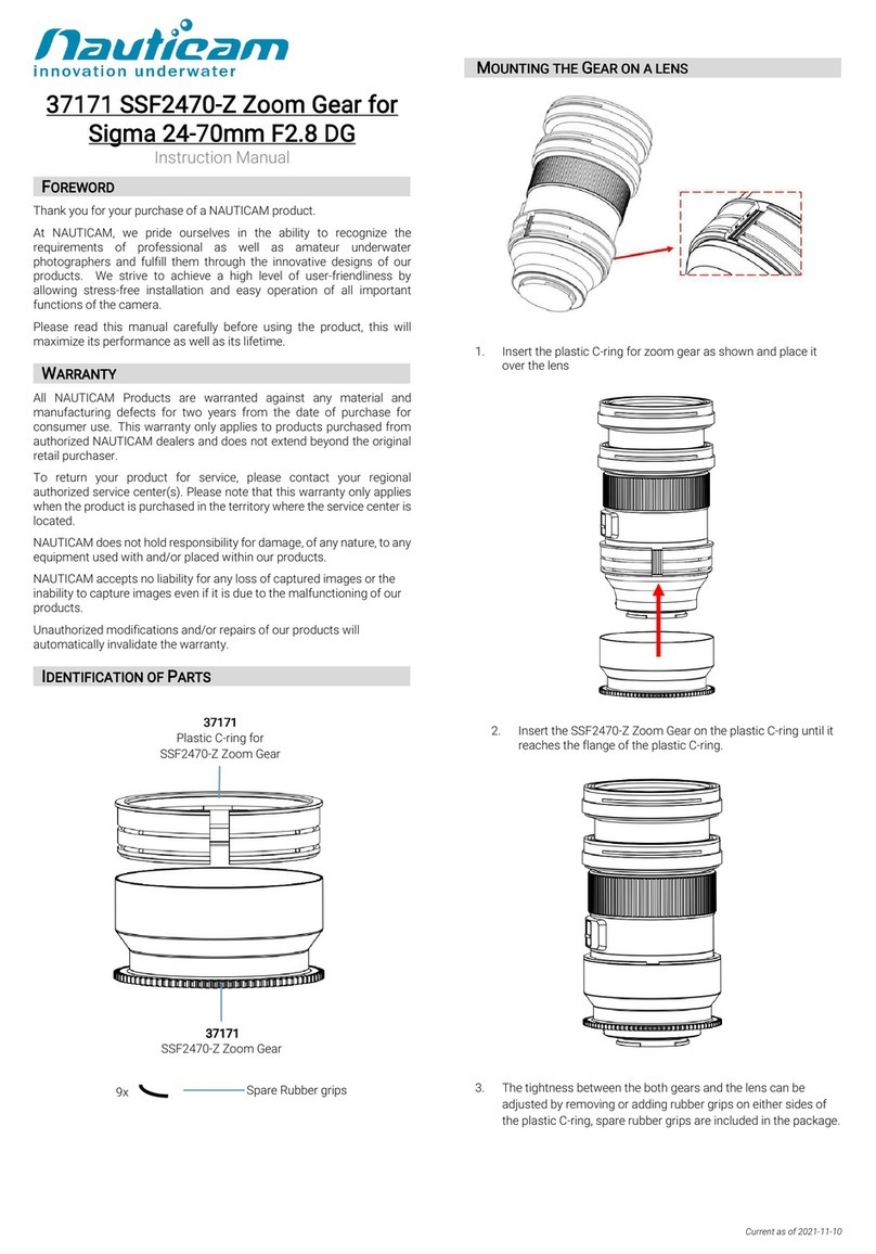 NAUTICA SSF2470 37171 SSF2470 SSF2470-Z Zoom Gear for Z Zoom Gear for Sigma 24- Sigma 24-70mm F2.8 DG 70mm F2.8 DG 70mm F2.8... instruction manual