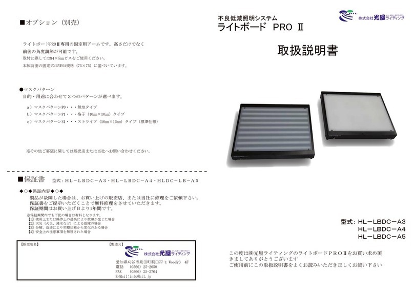 Hikariya Lighting HL-LBDC-3 Handling manual