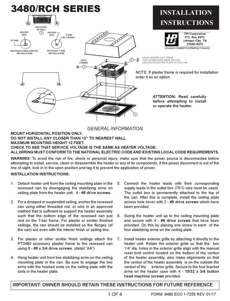 TPI 3480/RCH Series installation instructions