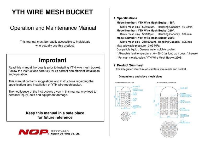 Nippon Oil Pump YTH Wire Mesh Bucket 135A User manual