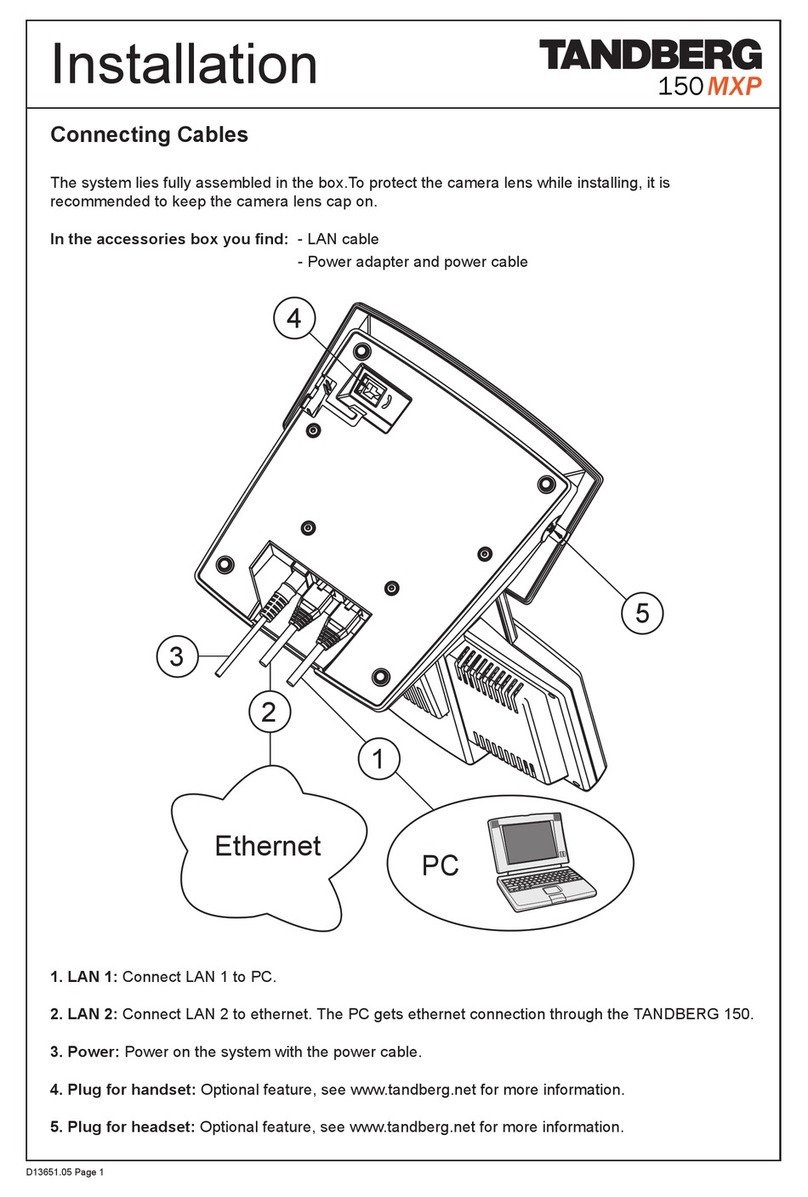TANDBERG 150 MXP User manual