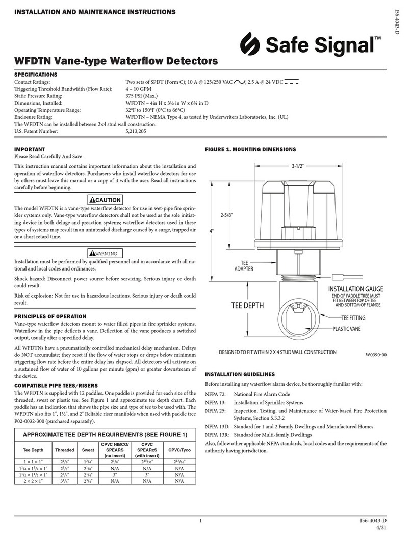 Safe Signal WFDTN Installation and maintenance instructions