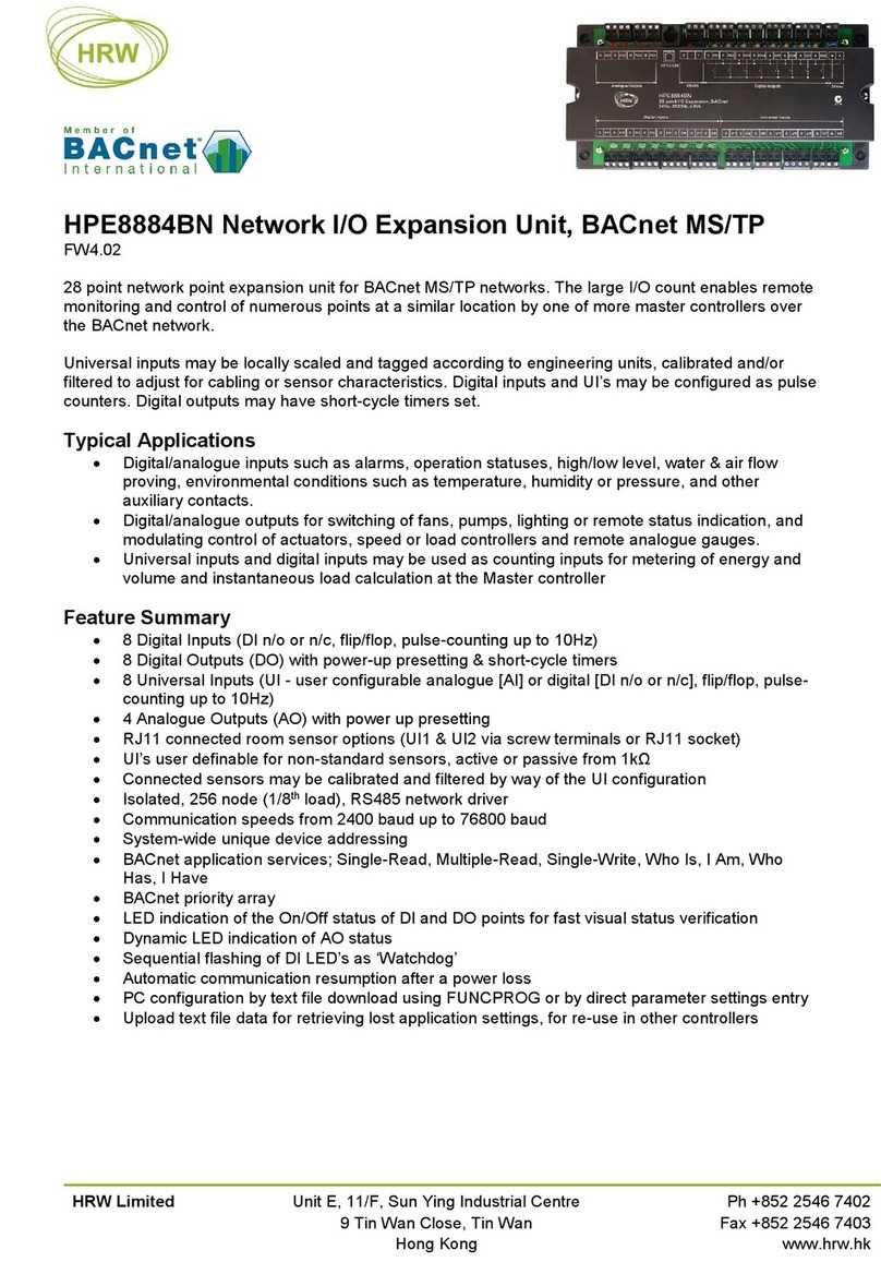 HRW BACnet HPE8884BN manual