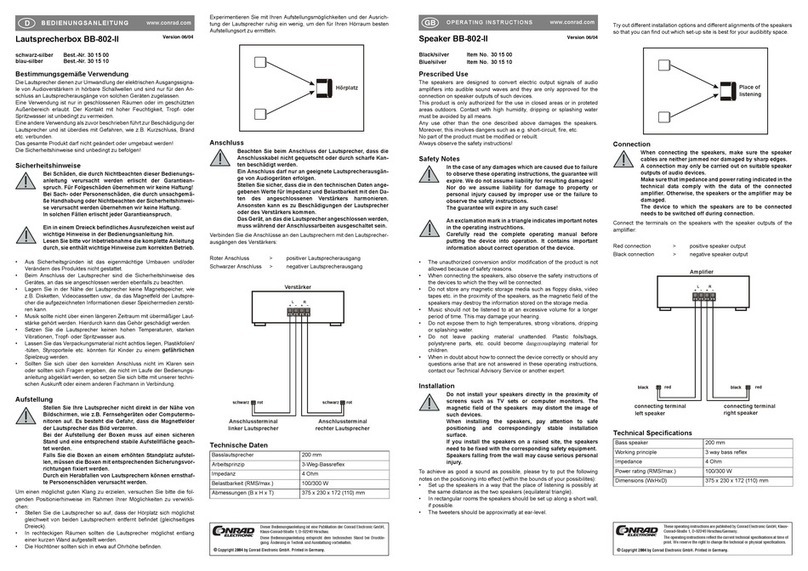 Conrad BB-802-II operating instructions