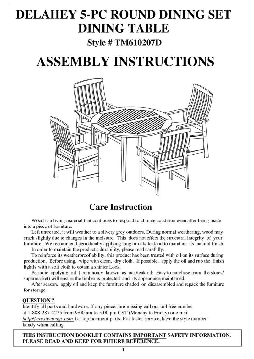 Crestwood DELAHEY TM610207D Assembly instructions Crestwood DELAHEY TM610207D Assembly instructions
