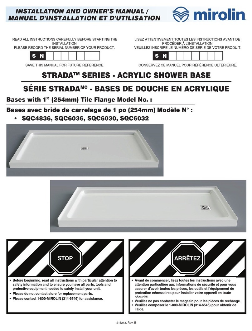 Mirolin STRADA Series Installation instructions