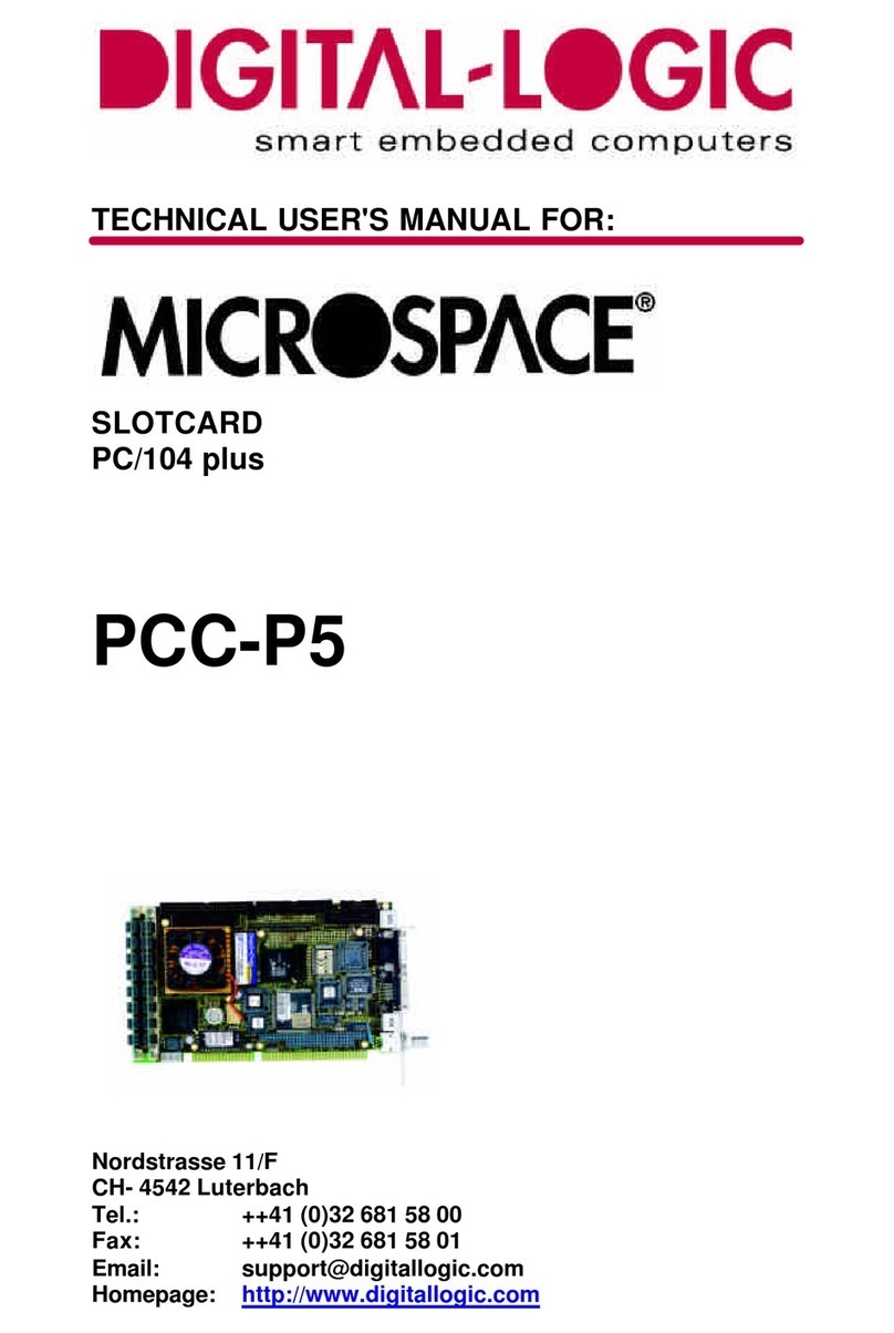 DIGITAL-LOGIC MICROSPACE PCC-P5 User manual