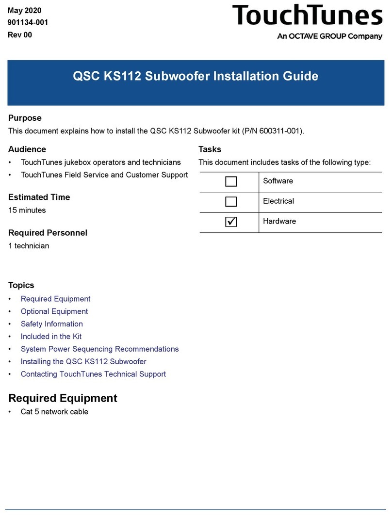 TouchTunes QSC KS112 installation guide