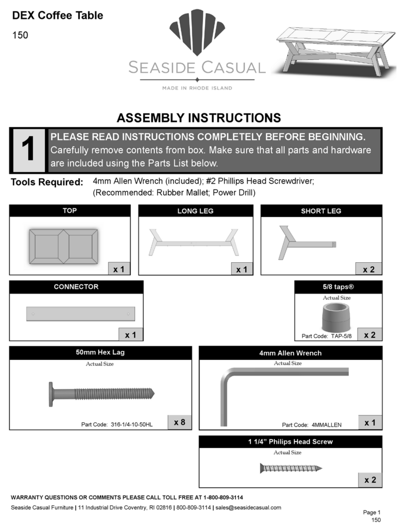 Seaside Casual DEX 150 Assembly instructions