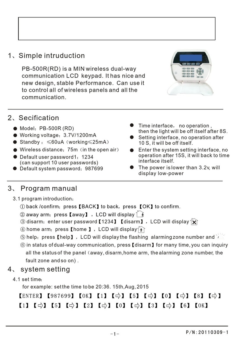 Skynet PB-500R Program manual