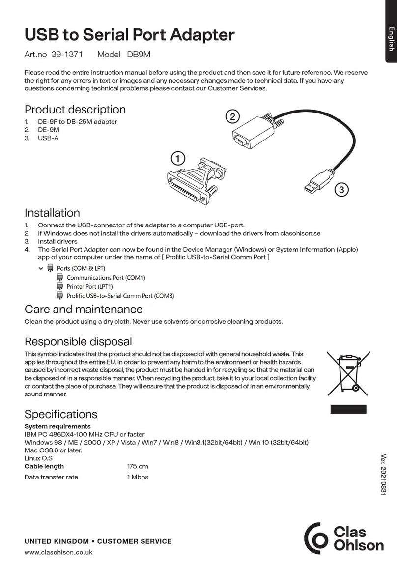 Clas Ohlson DB9M quick guide