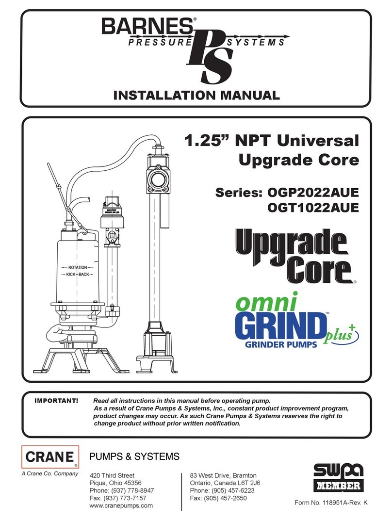 Crane BARNES PRESSURE SYSTEMS omni GRIND plus ULTRA GRIND OGP2022AUE... User manual