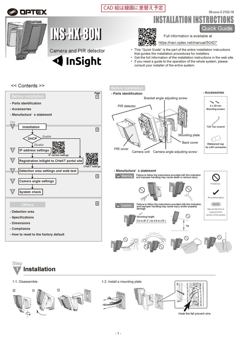 Optex inSight INS-HX-80N User manual