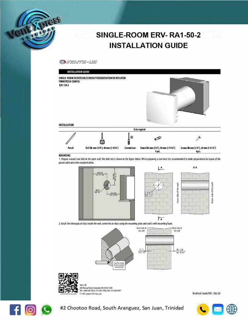 Vent Xpress RA1-50-2 installation guide Vent Xpress RA1-50-2 installation guide