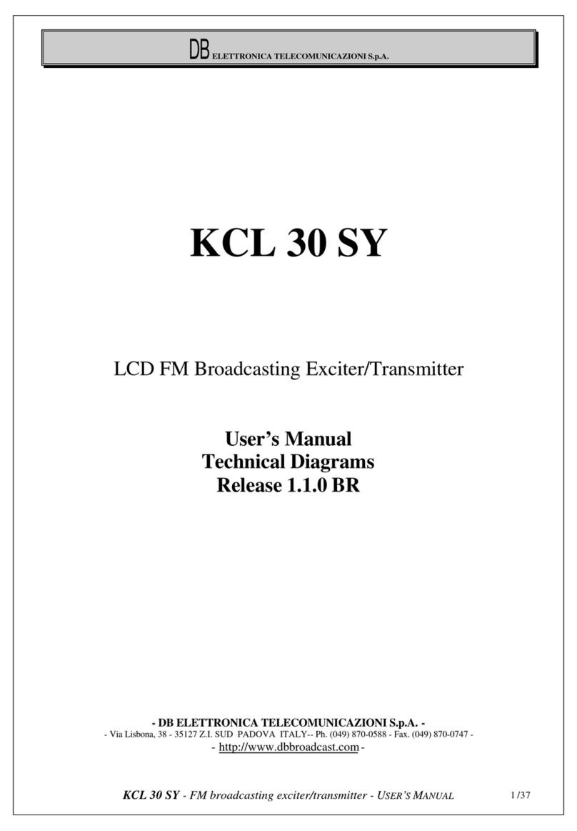 DB Elettronica Telecomunicazioni KCL 30 SY user manual