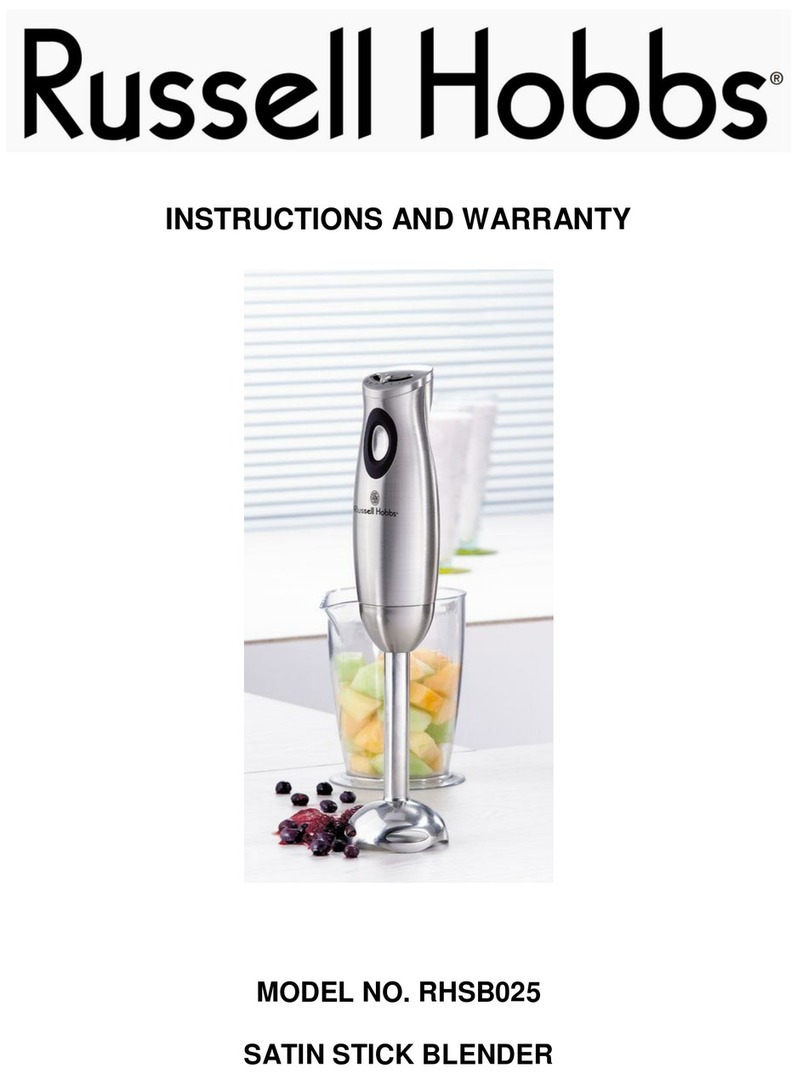Russell Hobbs RHSB025 Instructions and warranty