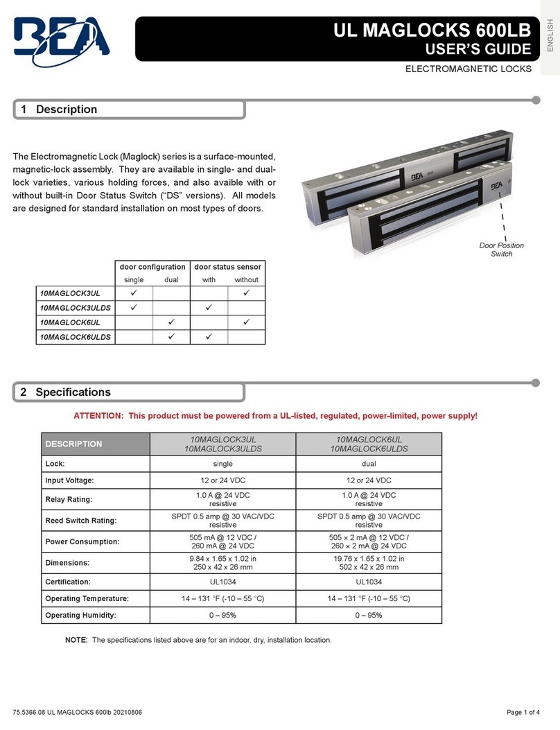 BEA UL MAGLOCKS 600LB user guide