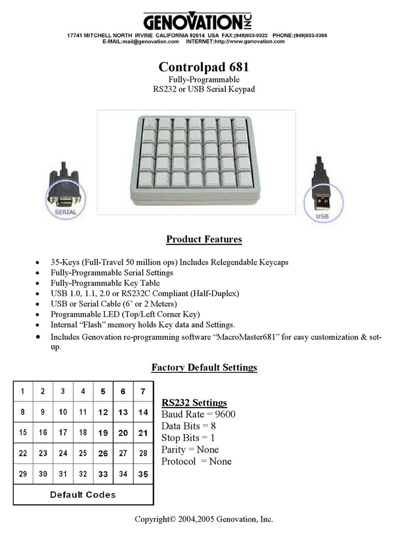 Genovation Controlpad 681 quick start guide