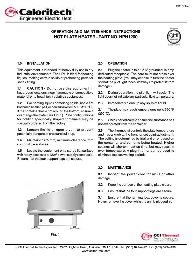 Caloritech HPH1200 User manual