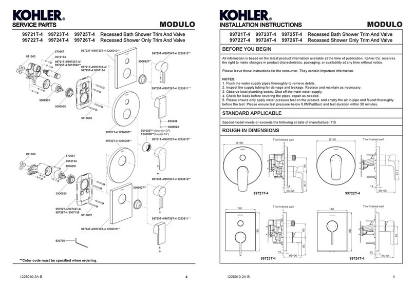 Kohler 99721T-4 installation instructions