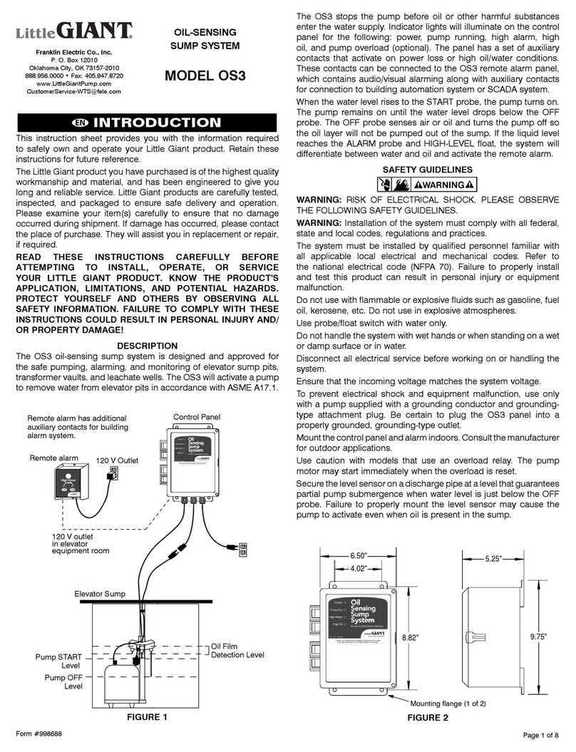 Franklin Electric Little Giant OS3 quick start guide