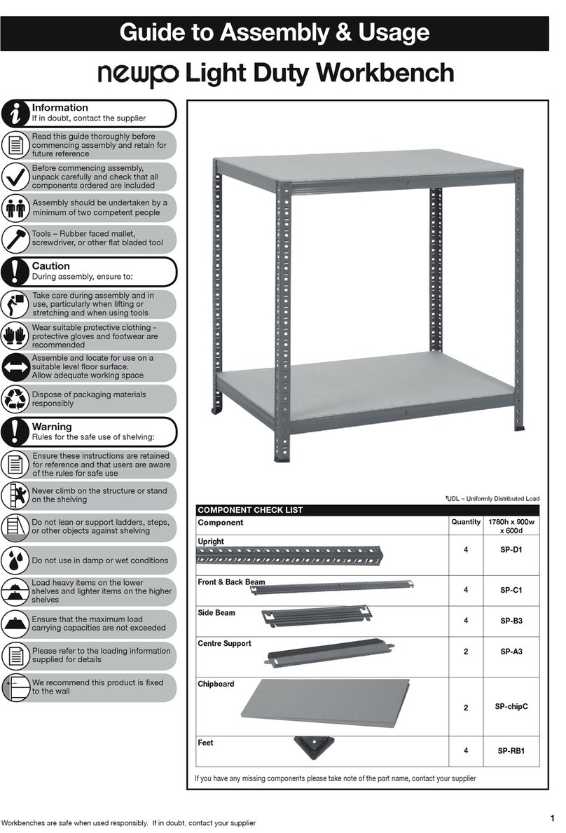 Newpo Light Duty Workbench Parts list manual