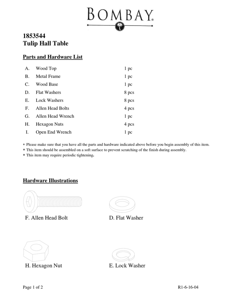 BOMBAY Tulip Hall Table 1853544 User manual