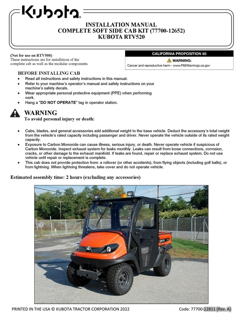 Kubota 77700-12652 installation manual