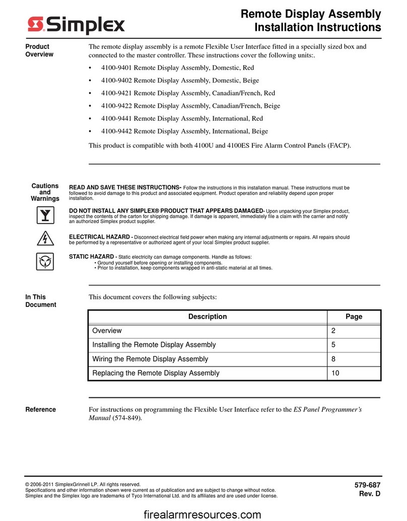 Simplex 4100-9401 Programming manual