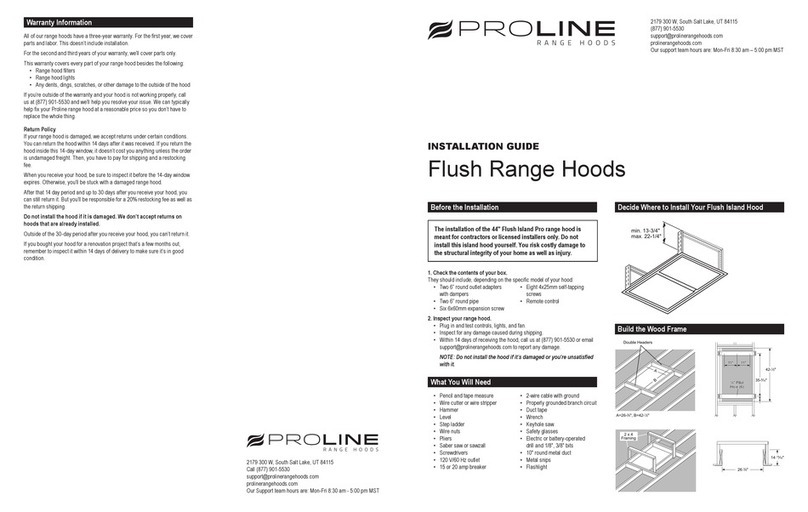 Proline Island Pro installation guide Proline Island Pro installation guide