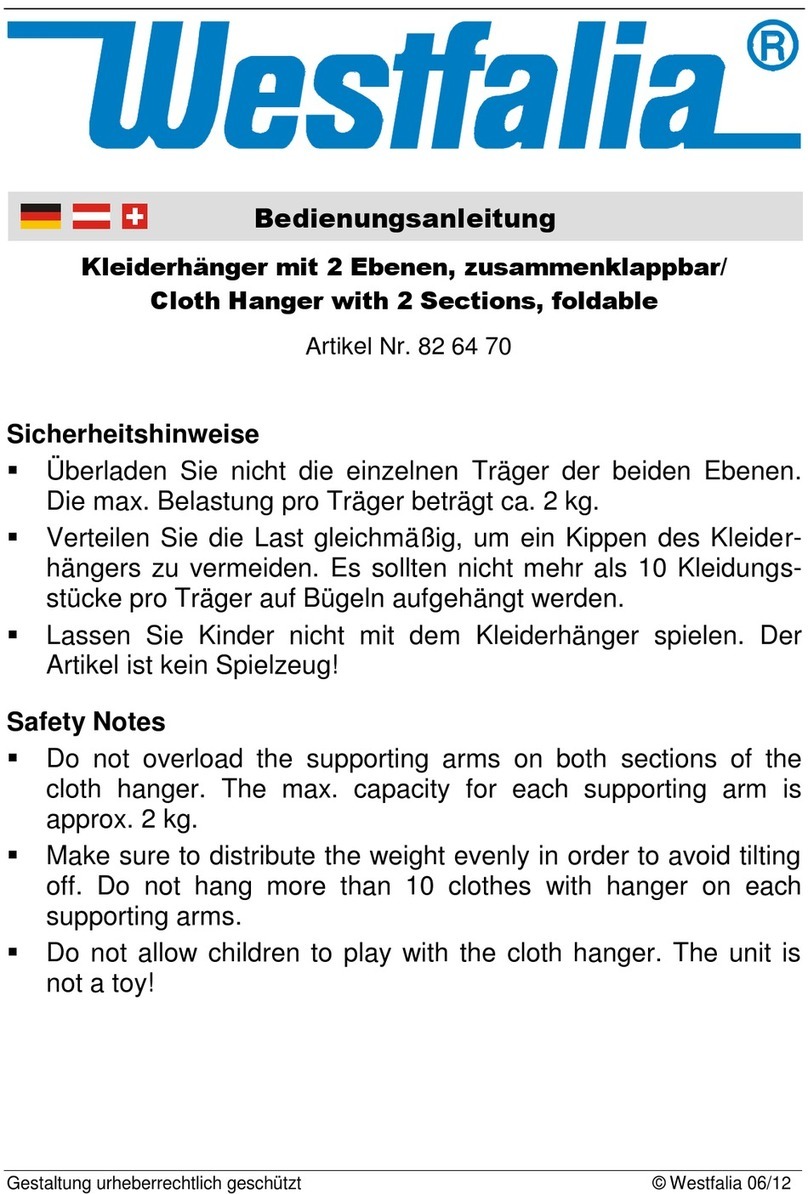 Westfalia 82 64 70 operating instructions