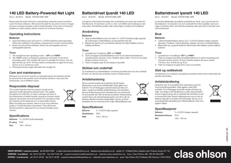 Clas Ohlson XY81W140BL-WW operating instructions