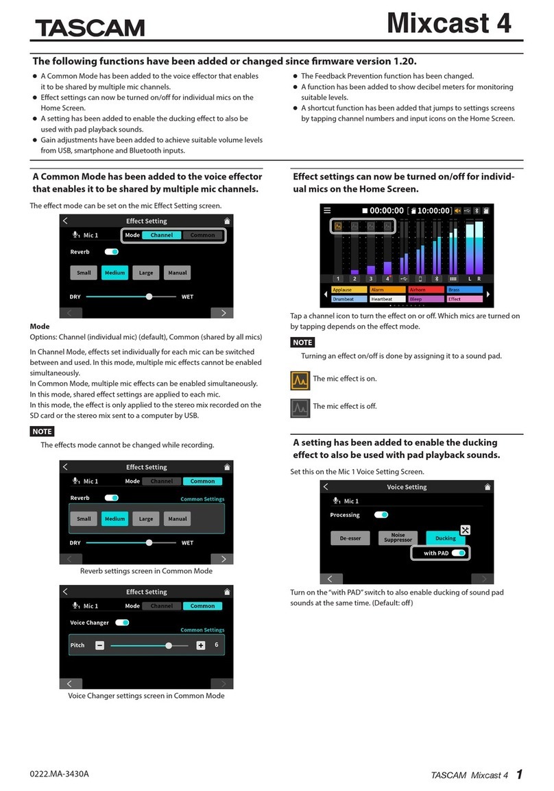 Tascam Mixcast 4 quick start guide