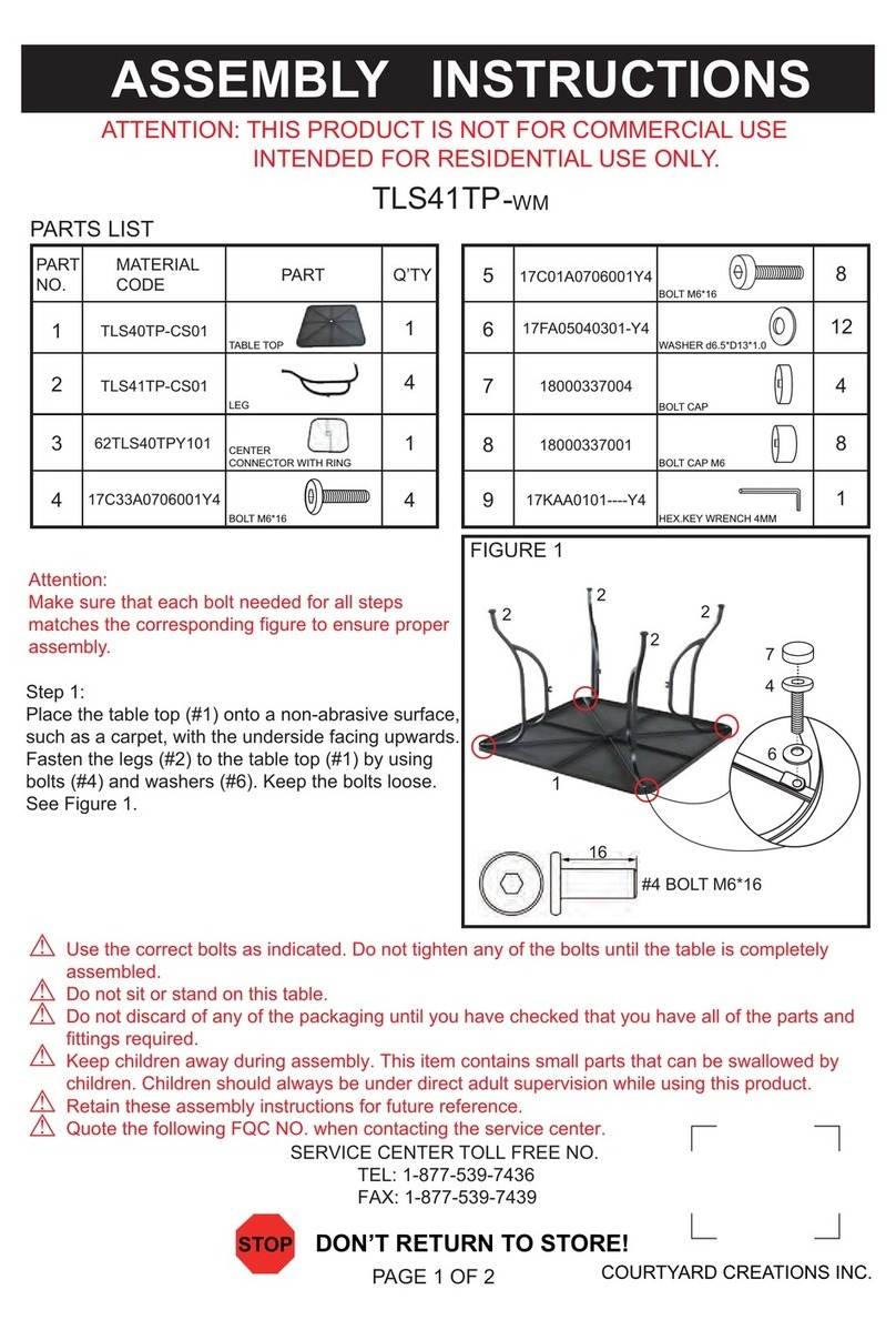 Courtyard Creations TLS41TP-WM Assembly instructions