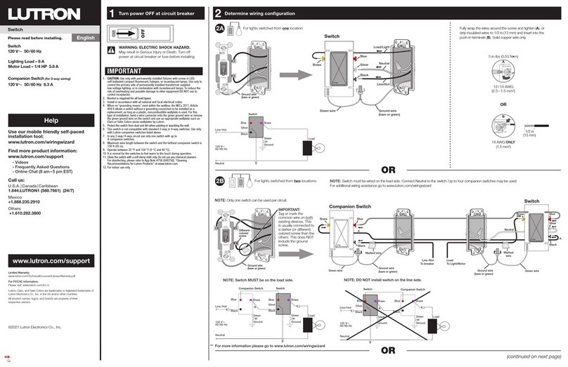 Lutron Electronics RRD-6CL-WH User manual