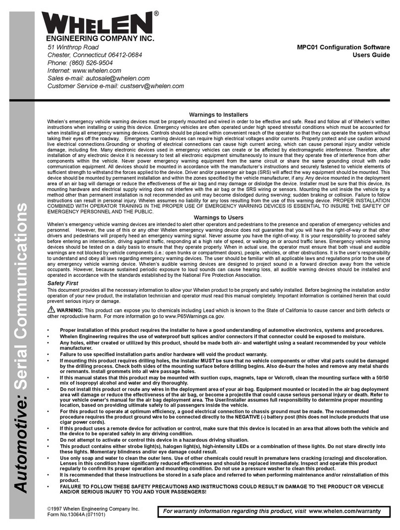 Whelen Engineering Company MPC01 user guide