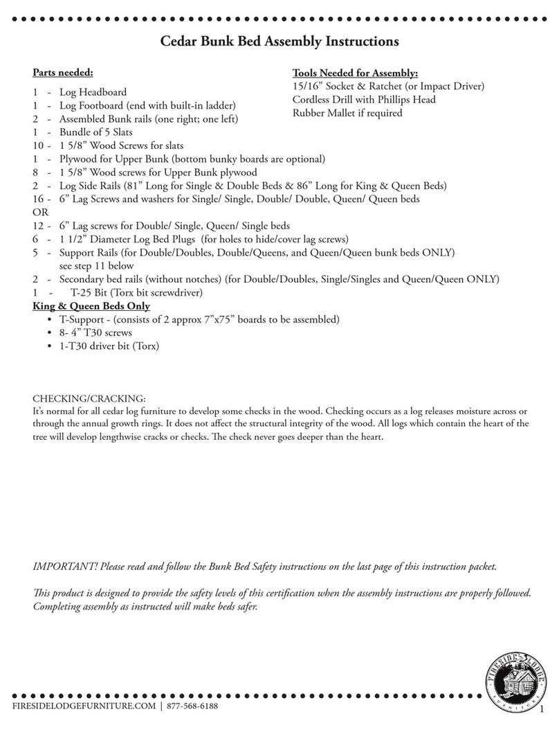 Fireside Lodge Cedar Bunk Bed Safety instruction