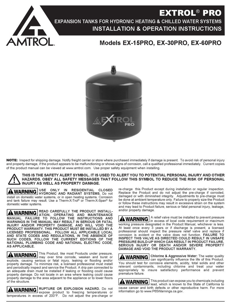 Amtrol EXTROL PRO Series Installation & operation instructions